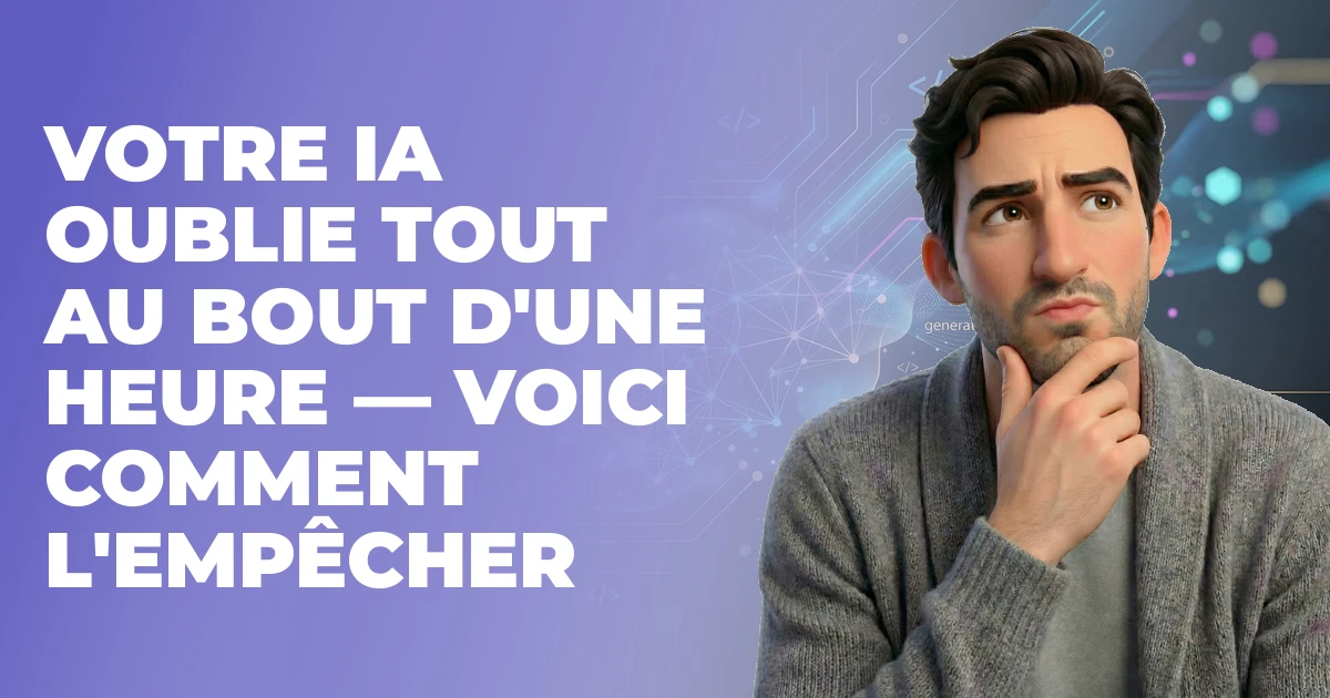 Votre IA oublie tout au bout d'une heure — voici comment l'empêcher