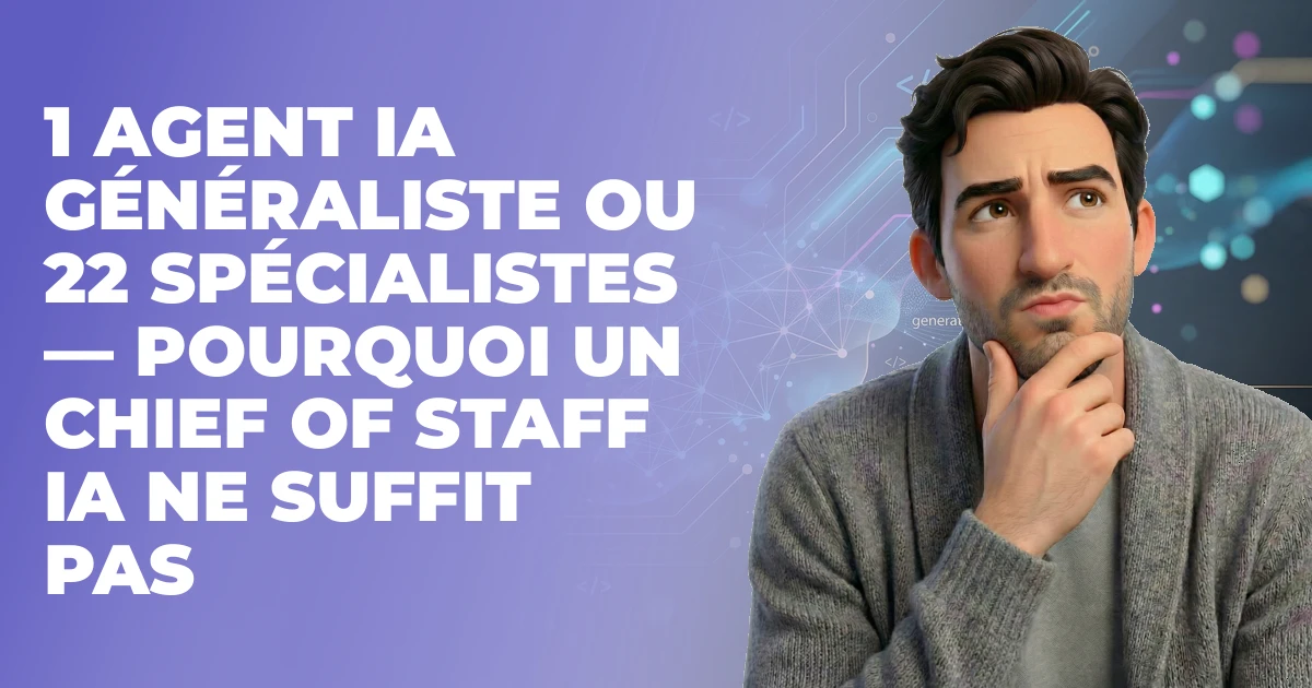 1 agent IA généraliste ou 22 spécialistes — pourquoi un Chief of Staff IA ne suffit pas