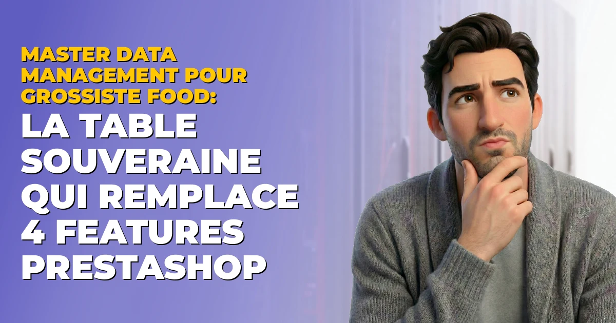 Master Data Management grossiste food PrestaShop : table souveraine