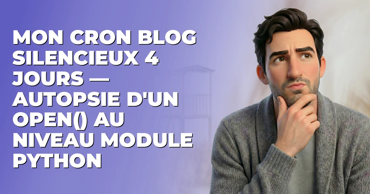 Cron Python muet 4 jours : autopsie d'un open() module-level