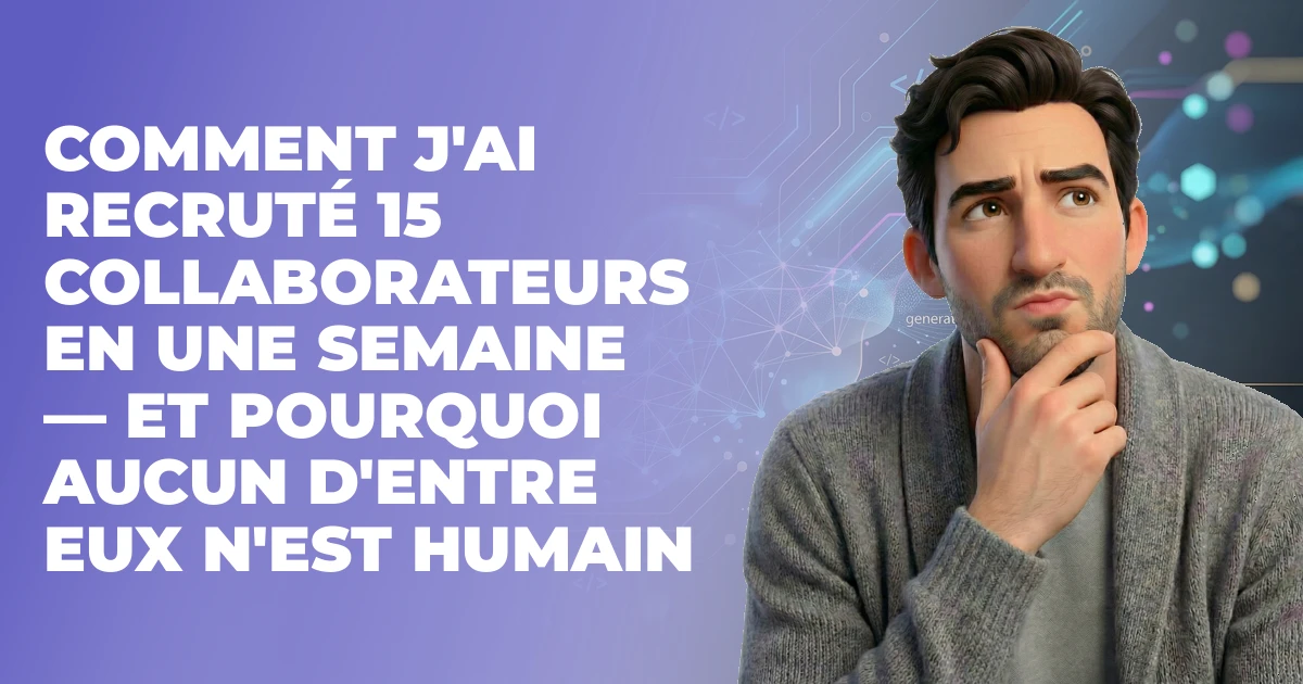 Comment j'ai recruté 15 collaborateurs en une semaine — et pourquoi aucun d'entre eux n'est humain
