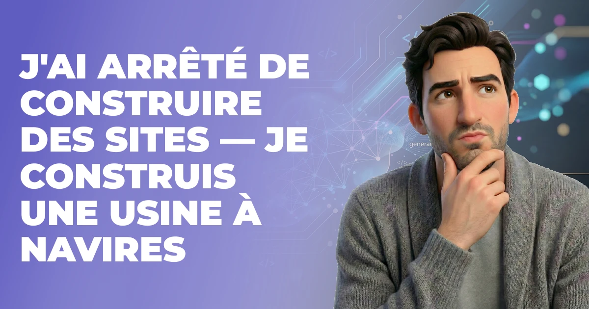 J'ai arrêté de construire des sites — je construis une usine à navires