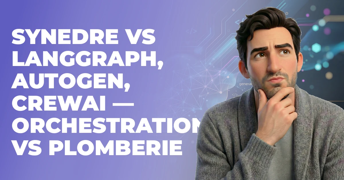Synedre vs LangGraph, AutoGen, CrewAI — orchestration vs plomberie