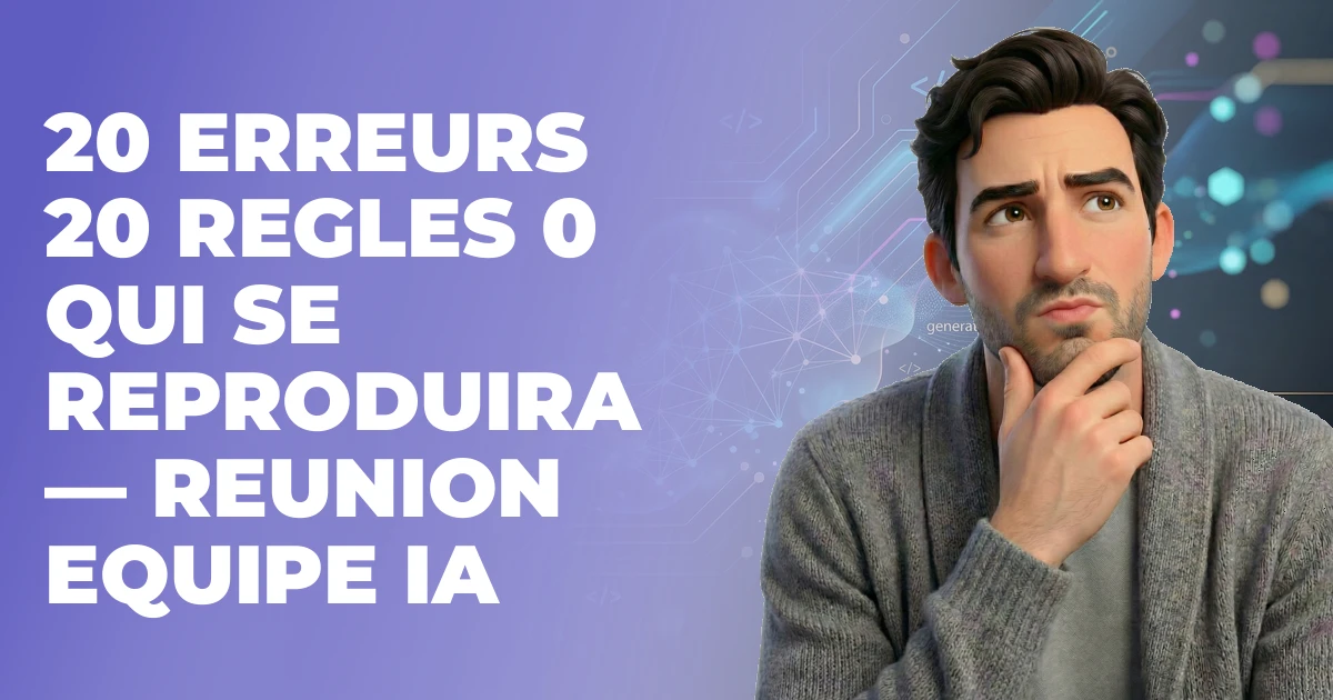 20 erreurs, 20 regles, 0 qui se reproduira — reunion d'equipe d'une IA